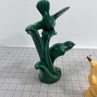 Lovely Green Bird Ceramic Statue and a Solo Bird