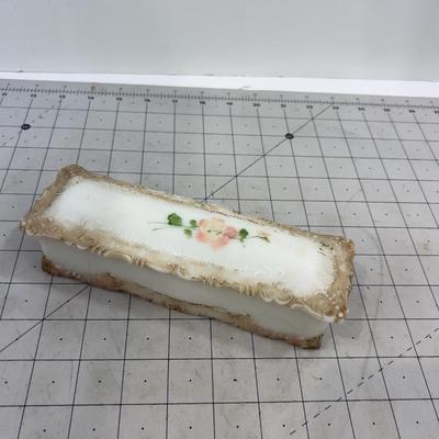 ANTIQUE Dresser Jar VICTORIAN Hand Painted with Lid 