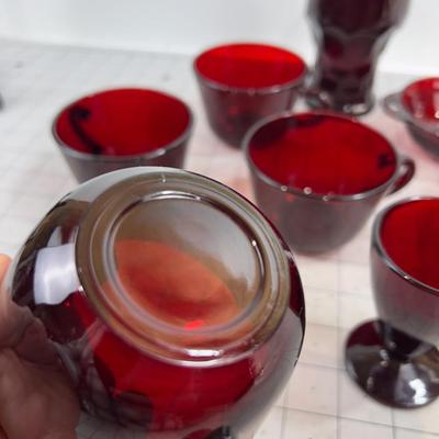 RED RUBY GLASS: Cups, Bowls, Glasses