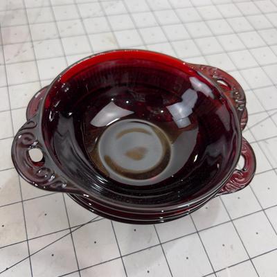 RED RUBY GLASS: Cups, Bowls, Glasses