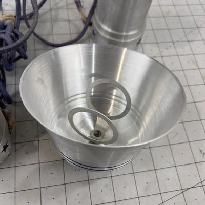 Cute little ALUMINUM Lamps (2) with Shades