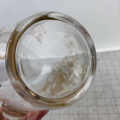 Etched with Gold Trim Design Water Pitcher - Lovely! 