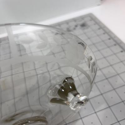 4 Pieces of Clear Etched Glass 