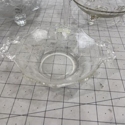 4 Pieces of Clear Etched Glass 