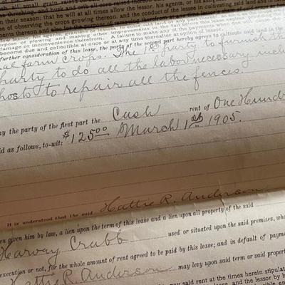 1905 CASH RENT FARM LEASE DAWSON DALLAS COUNTY IOWA 