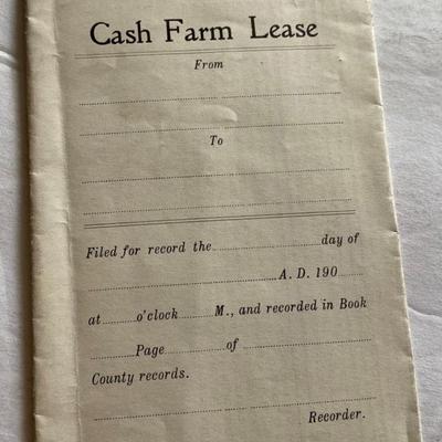 1905 CASH RENT FARM LEASE DAWSON DALLAS COUNTY IOWA 