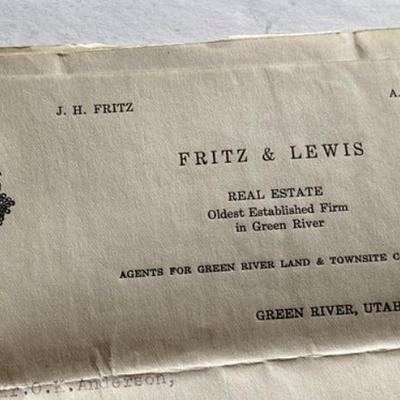 1907 WATER CONTRACTS GREEN RIVER CITY IRRIGATION CO UTAH 