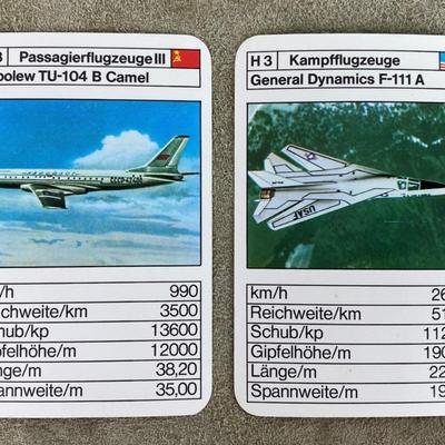 GERMAN AVIATION COLLECTOR CARDS 1970s JETS SERIES Altenburger Stralsunder GERMAN AVIATION COLLECTOR CARDS 1970s JETS SERIES Altenburger...