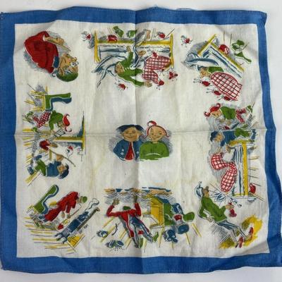 vintage GERMAN MAX & MORITZ COMIC CHARACTERS CHILDS HANDKERCHIEF vintage GERMAN MAX & MORITZ COMIC CHARACTERS CHILDS HANDKERCHIEF 