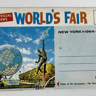 NYWF 1964 NEW YORK WORLDS FAIR FOLD-OUT POSTCARD pair 
