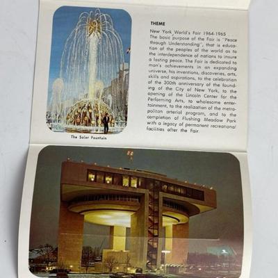 NYWF 1964 NEW YORK WORLDS FAIR FOLD-OUT POSTCARD pair 