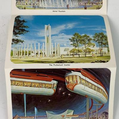 NYWF 1964 NEW YORK WORLDS FAIR FOLD-OUT POSTCARD pair 