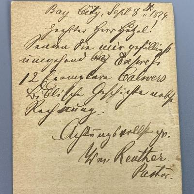 AUGUST HUTZEL PLUMBING ANN ARBOR MICHIGAN 1874 US POSTAL CARD