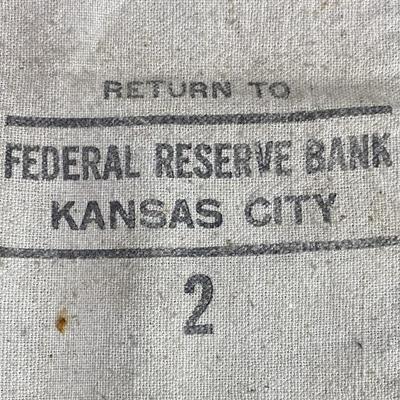 vintage CLOTH MONEY BAG FEDERAL RESERVE BANK OF KANSAS CITY