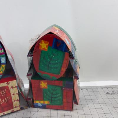 2 Sets of Holiday Nested Gift Boxes 