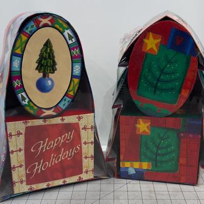 2 Sets of Holiday Nested Gift Boxes 