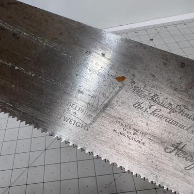 VICTORY Carpenter Saw, Vintage 