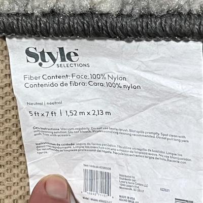 Style Selections 5ft x 7ft Neutral Area Rug (BGB-KD)