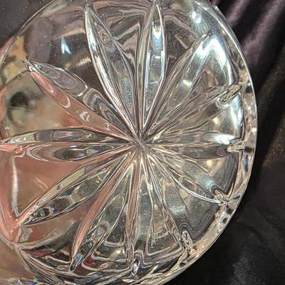 Vintage Cut Crystal Decanter – Diamond & Wedge Pattern – Elegant Barware Artistry (Small Rim Chip)