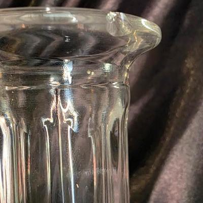Vintage Cut Crystal Decanter – Diamond & Wedge Pattern – Elegant Barware Artistry (Small Rim Chip)