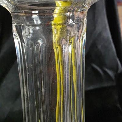 Vintage Cut Crystal Decanter – Diamond & Wedge Pattern – Elegant Barware Artistry (Small Rim Chip)