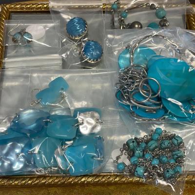 Teal blue jewelry