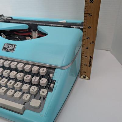 Vintage Royal Classic Manual Typewriter in Aqua Blue Retro Mid Century Style