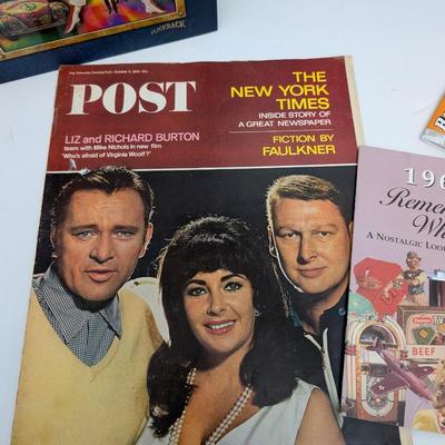 HUGE Vintage 1965 Commemorative Yearbook Magazine Lot Elizabeth Taylor Richard Burton Time Past Post Nostalgia