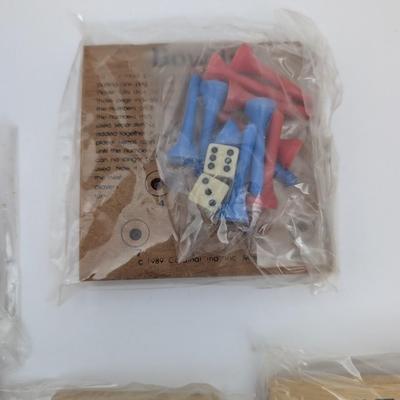 Vintage 1982 Sport Teasers Miniature Wood Peg Game Lot 7 Games in Original Tin