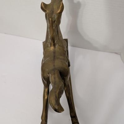Vintage Solid Brass Rocking Horse Figurine Heavy Equestrian Decor