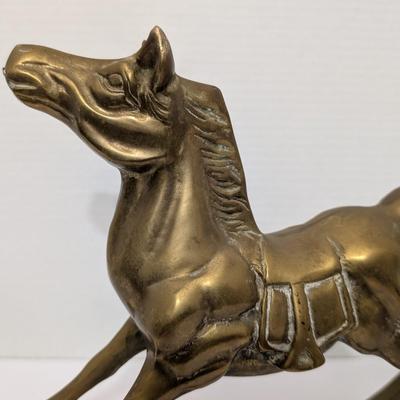 Vintage Solid Brass Rocking Horse Figurine Heavy Equestrian Decor