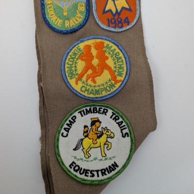 Vintage Girl Scouts USA Connecticut Valley Sash with Badges 1980s Troop 821