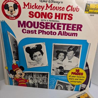 Lot of 4 Vintage Walt Disney Vinyl Records Sleeping Beauty Pinocchio Mickey Mouse Club Disney Favorites