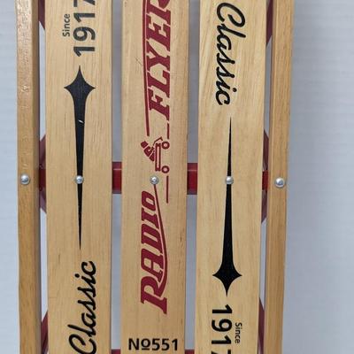 Authentic Radio Flyer Classic Wood Sled Since 1917 Winter Snow Gear Collectible Vintage Style Winter Fun!