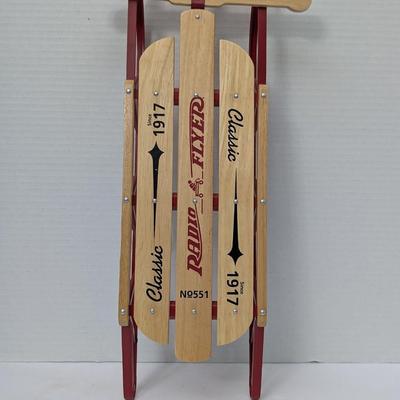 Authentic Radio Flyer Classic Wood Sled Since 1917 Winter Snow Gear Collectible Vintage Style Winter Fun!