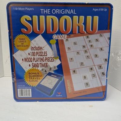2005 The Original Sudoku Game In Collectible Tin By Cardinal Sealed With Bonus Travel Game