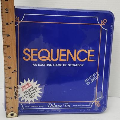 1995 Sequence Deluxe Tin Board Game Sealed Edition With Cushioned Playing Mat