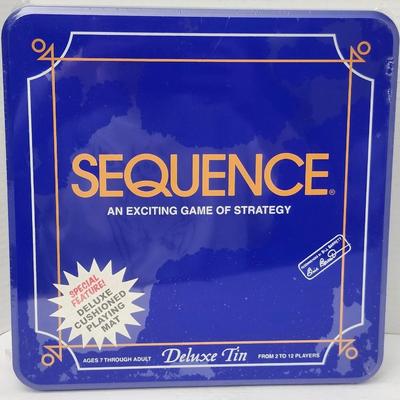 1995 Sequence Deluxe Tin Board Game Sealed Edition With Cushioned Playing Mat