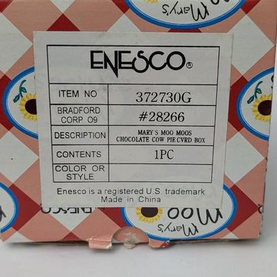 Marys Moo Moos Enesco Chocolate Cow Pie Covered Box Figurine 372730G With Box