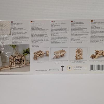 UGEARS Mechanical Wooden Model Kit Tram with Rails 154 Parts DIY 3D Puzzle