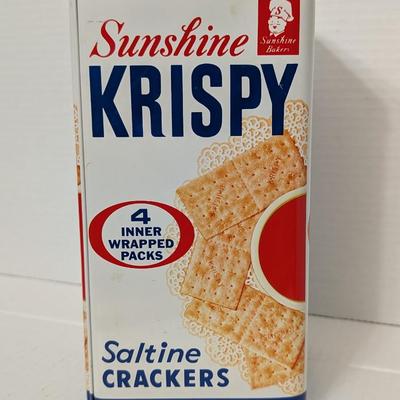 Vintage Sunshine Krispy Saltine Crackers Tin 4 Pack Retro Sunshine Biscuits Advertising