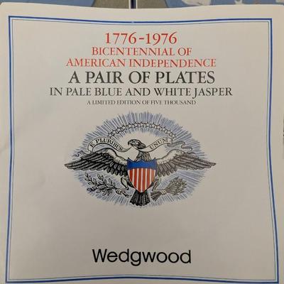 Wedgwood 1776-1976 Bicentennial American Independence Jasperware Plate Set W Box Papers