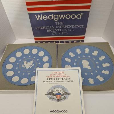 Wedgwood 1776-1976 Bicentennial American Independence Jasperware Plate Set W Box Papers