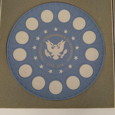 Wedgwood 1776-1976 Bicentennial American Independence Jasperware Plate Set W Box Papers