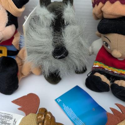 Disney Bean Bag Plush Lot Vintage Characters Jiminy Cricket Mickey Mouse Wolf Small World Horse