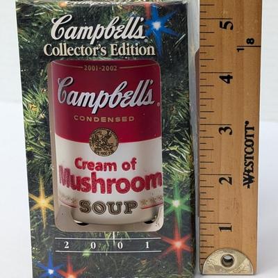 Campbells Soup Collectors Edition Christmas Ornament 2001 Cream Of Mushroom