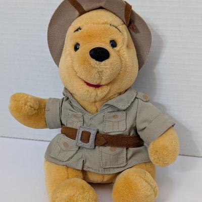 Vintage Disney Winnie the Pooh Explorer Safari Plush Stuffed Animal with Hat