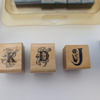 Vintage Rubber Stamp Lot Alphabet Numbers Decorative Letters Crafting Scrapbooking