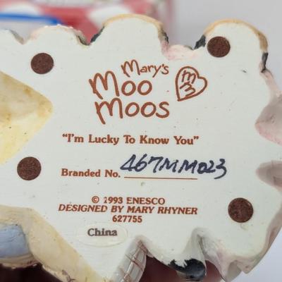 Mary's Moo Moos "I'm Lucky To Know You" Figurine 1993 Enesco Cowgirl Horse