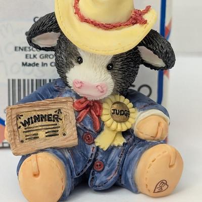 Vintage Mary's Moo Moos "Prime Choice" Figurine - Judge Cow With Box